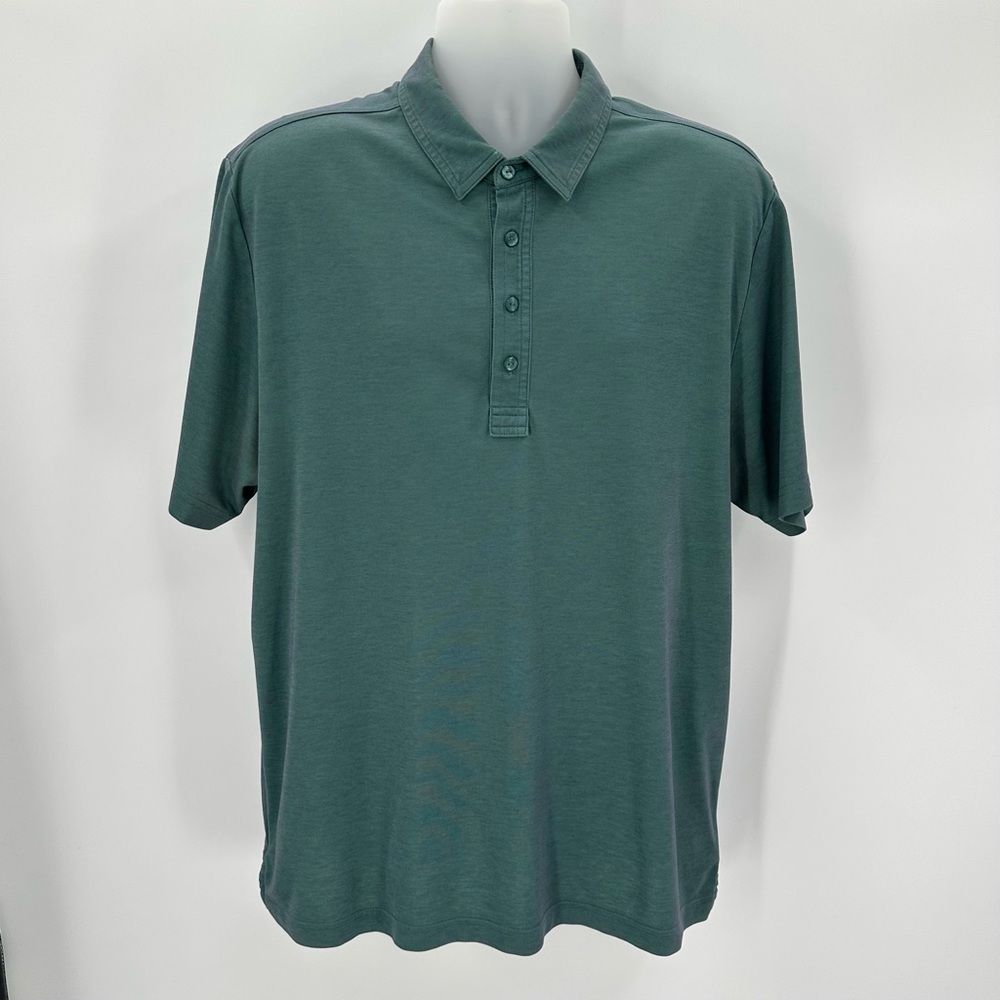 Travis Mathew Polo Shirt Mens XL Green Short Sleeve Pima Cotton Golf Preppy-flaw